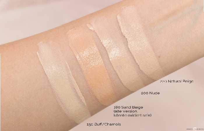Red naked stay foundation swatches